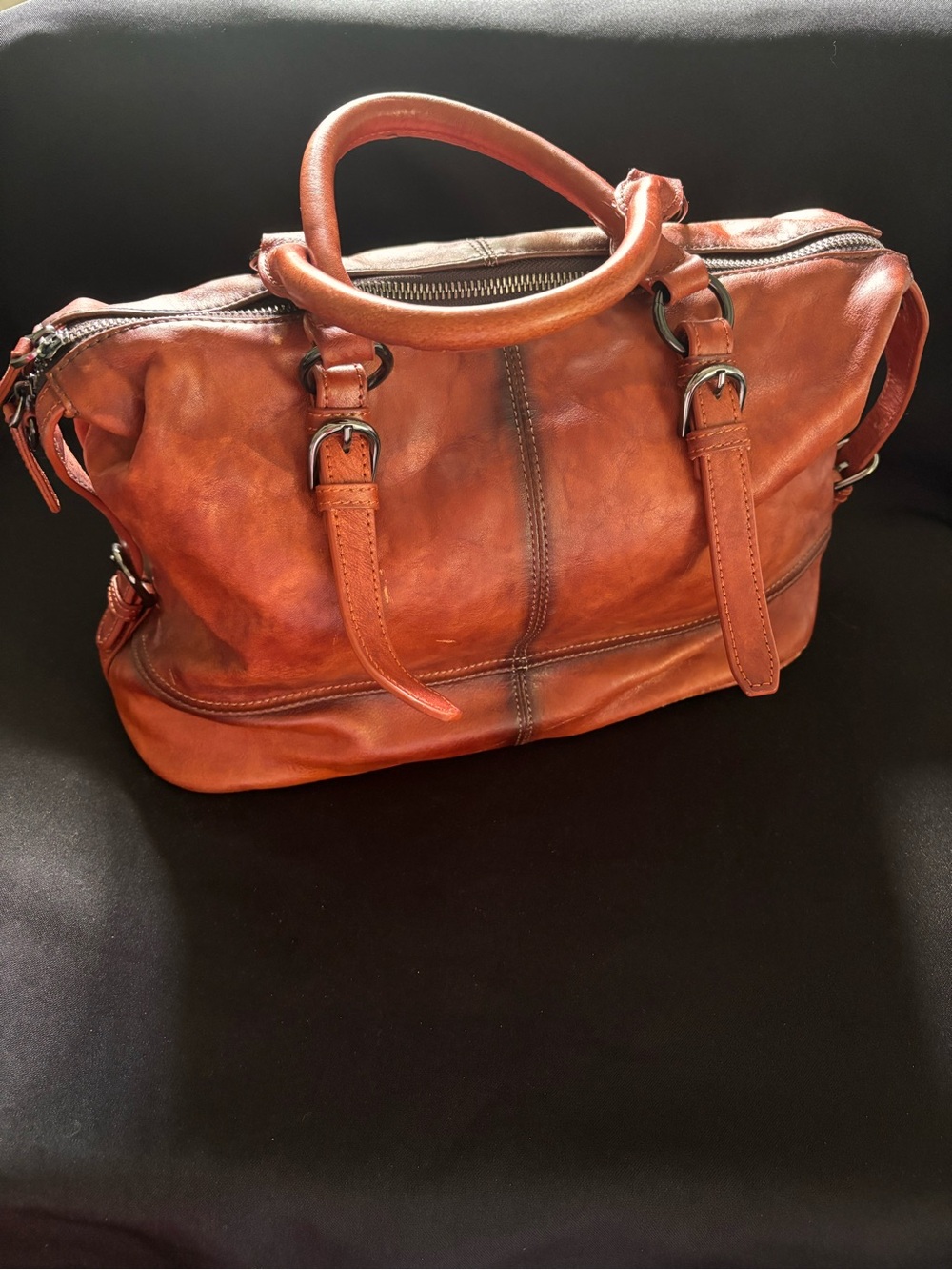 Heshe Leather handbag - Rustic Brown